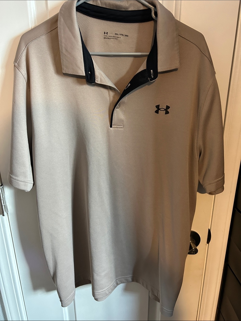 Under Armour Men's Tan Polo with Black Trim